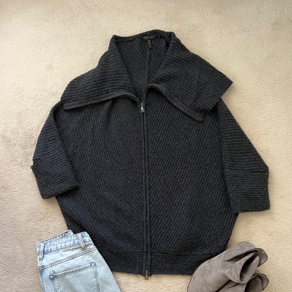 BCBGMaxAzria Black Ribbed Sweater